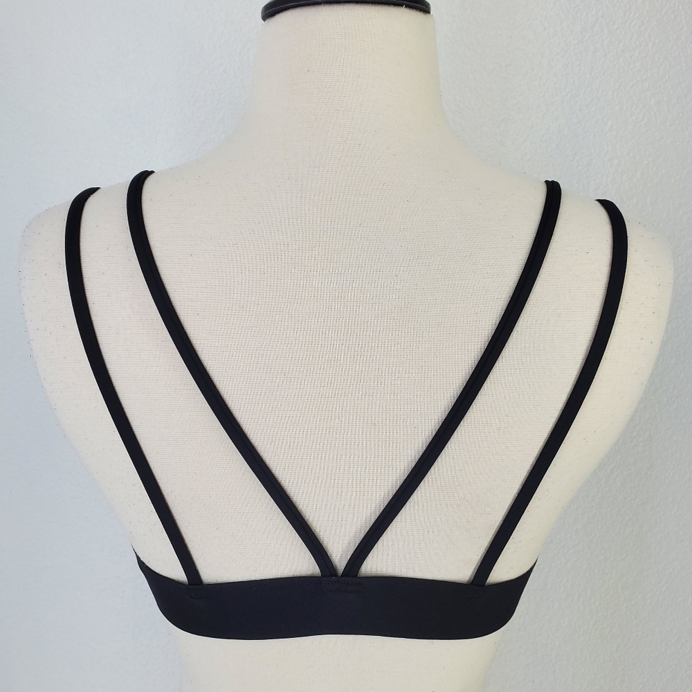 PINK Victoria's Secret Strappy Triangle Bonded Bralette Black Sz S - Picture 9 of 14